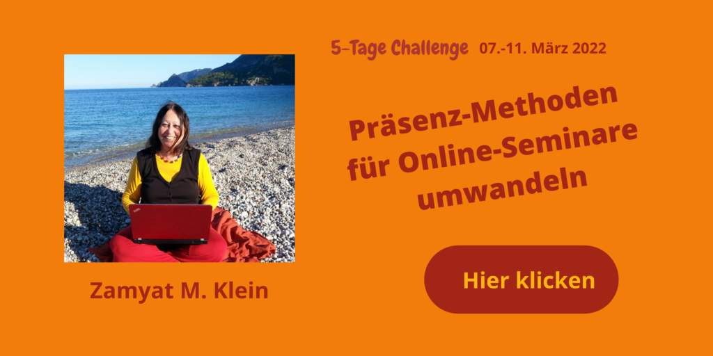 Präsenz-Methoden für Online-Seminare umwandeln, Ankündigung.