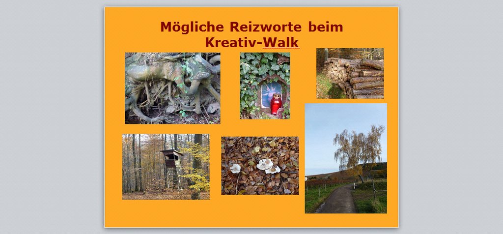 Reiwzorte beim Kreativ-Walk