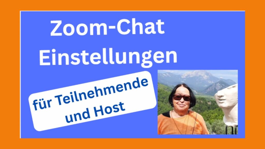 Zoom-Chat Einstellungen für Teilnehmende und Host, Foto von Zamyat neben Bildhauer-Kopf