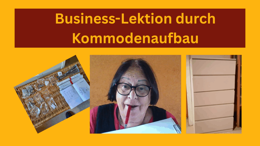 Fotos von Zamyat, vielen Schrauben und der fertigen Kommode