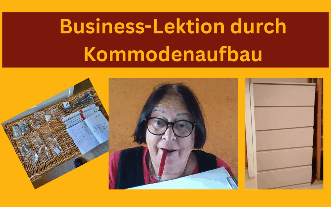 Fotos von Zamyat, vielen Schrauben und der fertigen Kommode