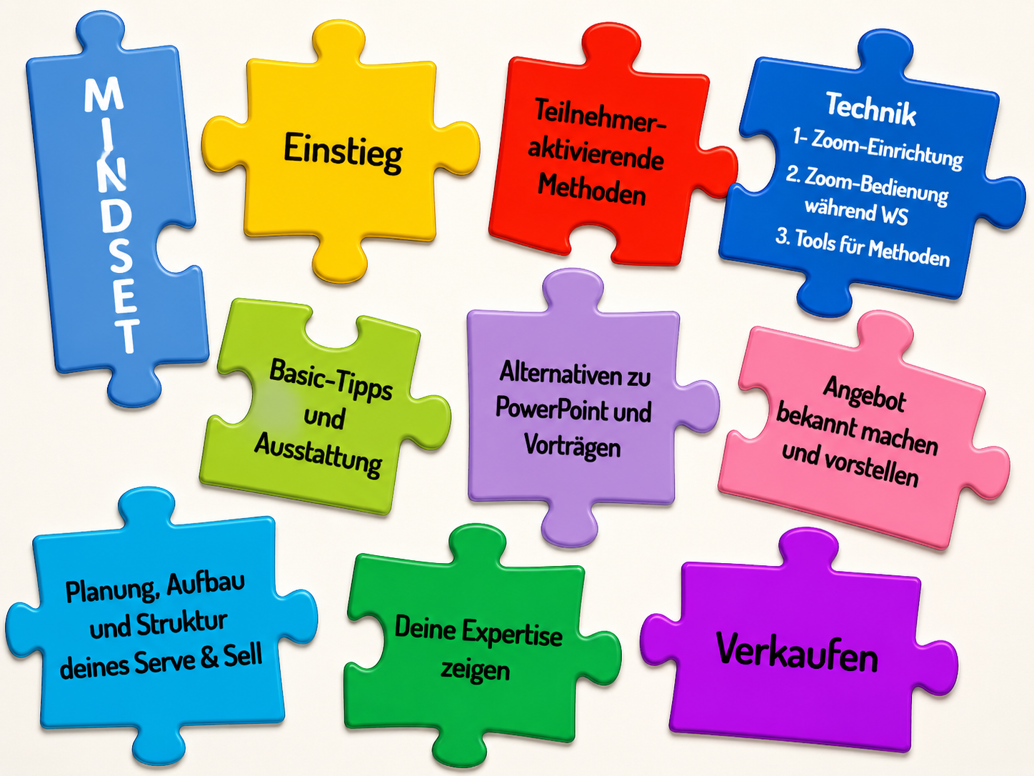 Einzelne Puzzleteile verteilt