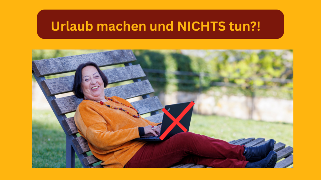 Zamyat mit durchgestrichenem Laptop auf einer Liegebank